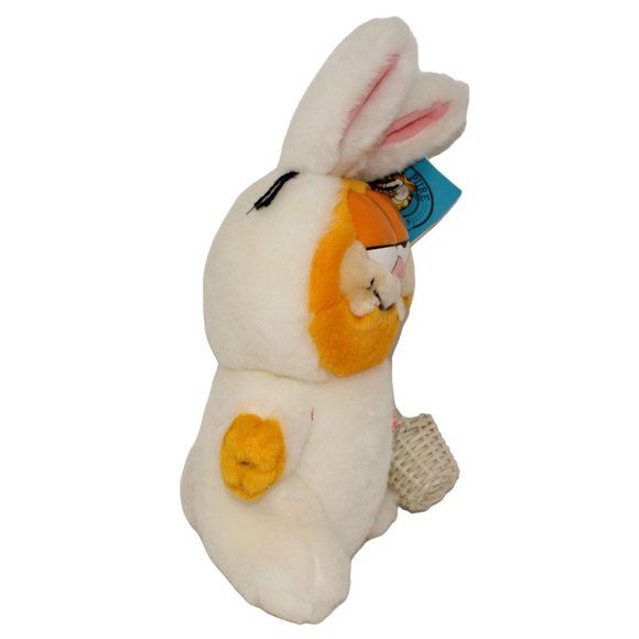 Vintage Dakin 12" Garfield Easter Bunny Rabbit Plush Stuffed Animal Toy Basket - Picture 3 of 6